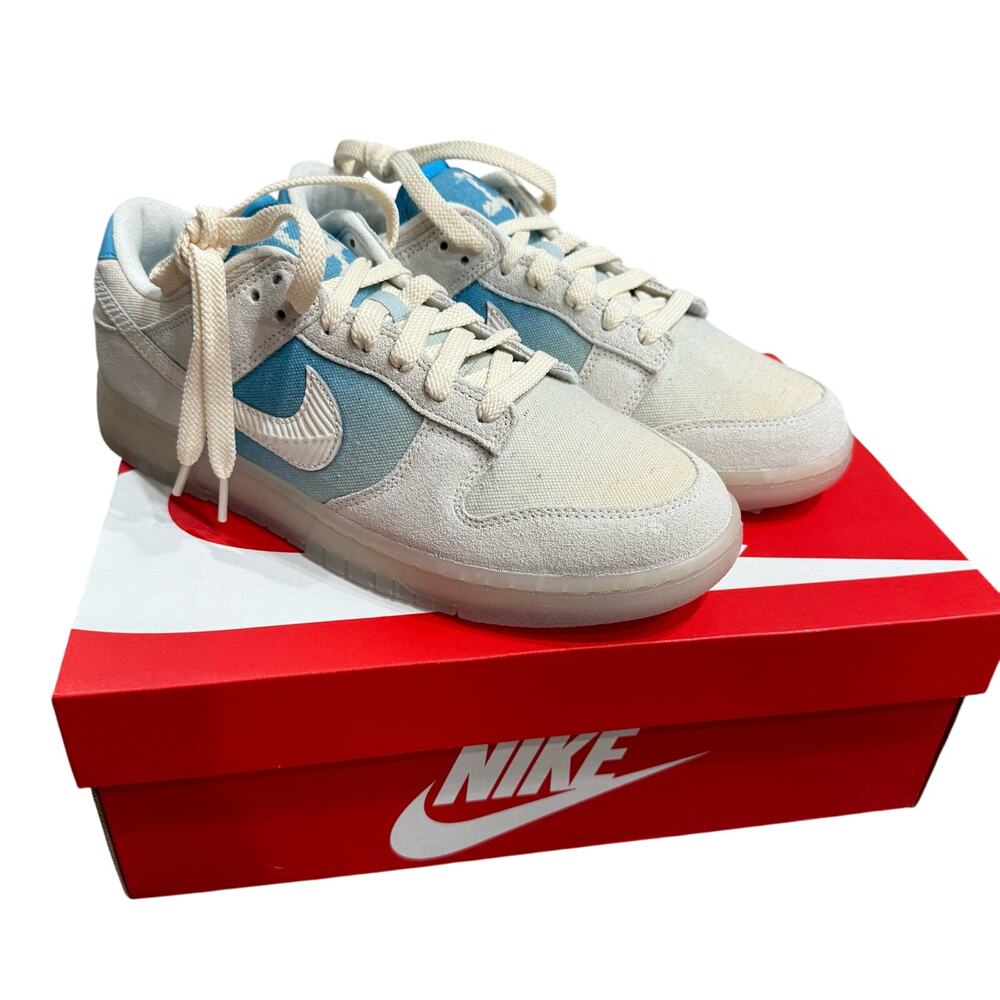 NIB Dunk Low Pale Ivory and Baltic Blue sz 9.5